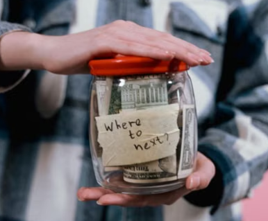 comparing a checking account for everyday spending with a savings account for future needs.