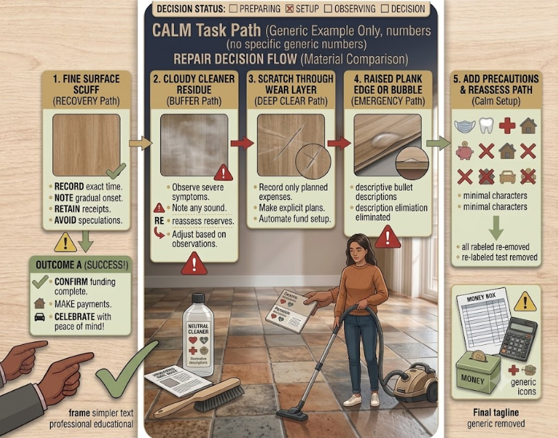 Safe tile and grout cleaning sequence from identification through drying.