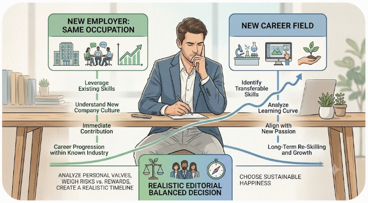 Career Change vs Job Change Contrast