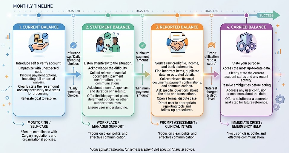 Four credit-card balances that refer to different moments and decisions.-Credit Utilization