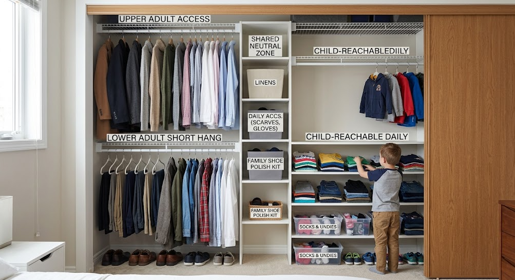 Closet Organization for Shared Spaces