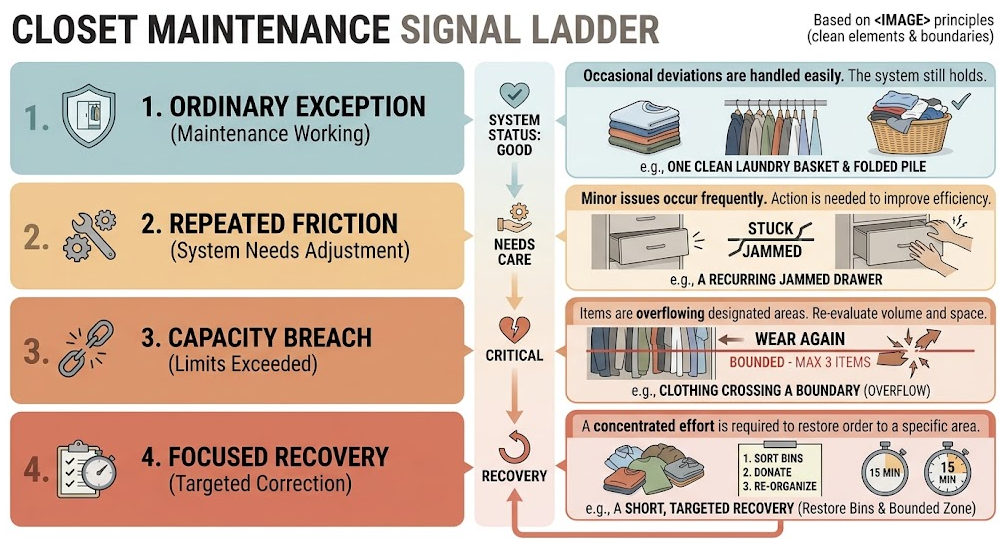 Closet maintenance signal ladder