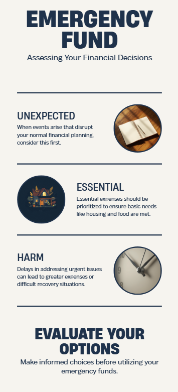 Four questions for deciding whether to use an emergency fund.-real financial emergency
