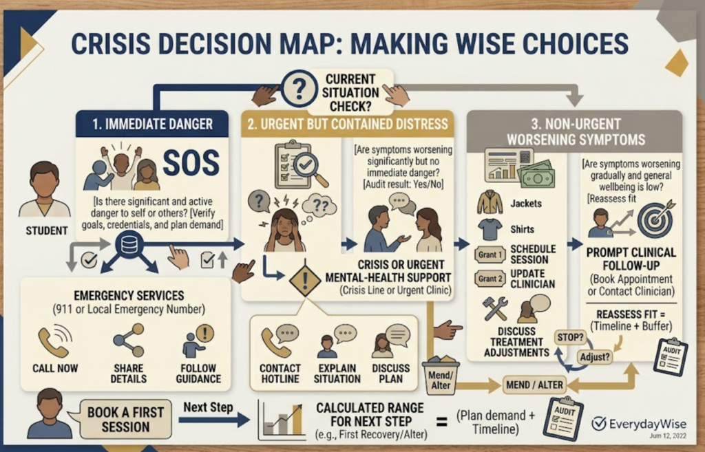 Mental health crisis decision map