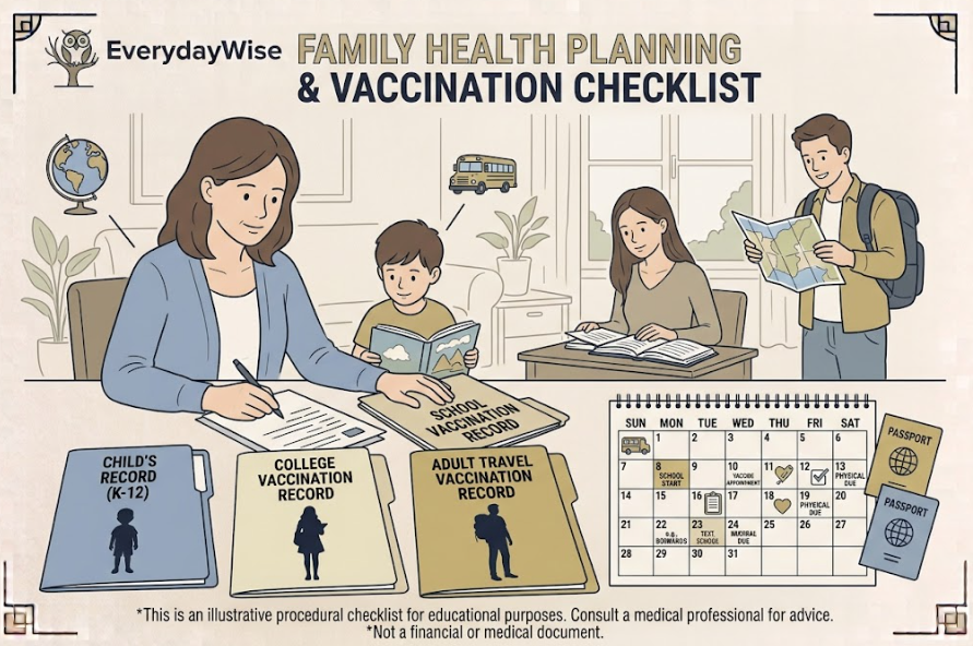 Measles Cases Are Rising-A family reviews vaccination records before school and international travel.