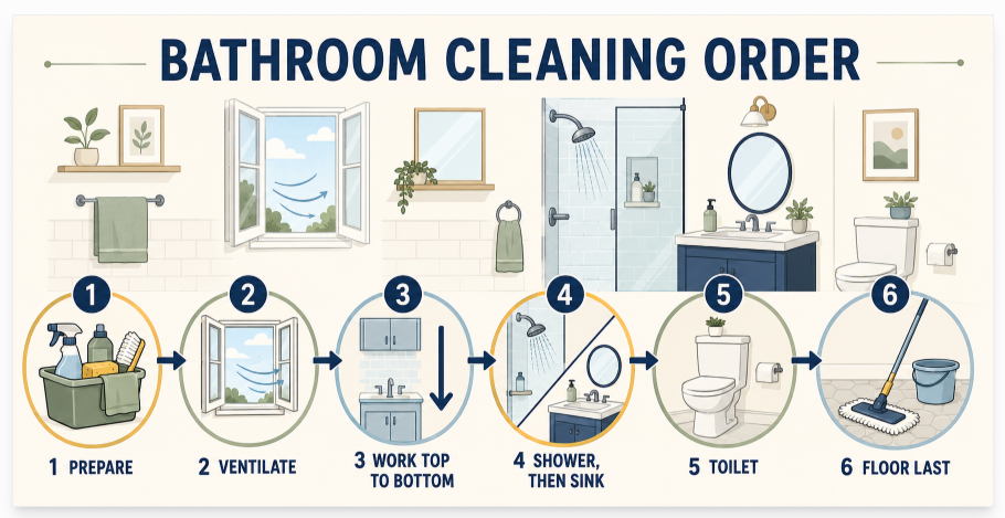 The best bathroom cleaning order
