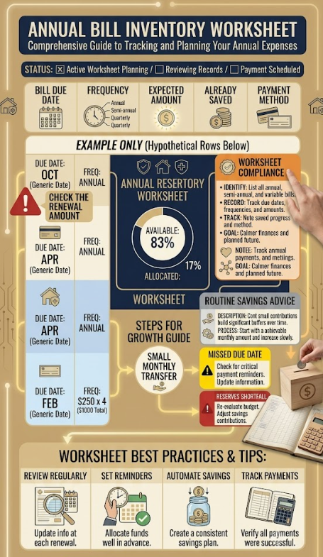 Example annual-bill inventory showing the information needed to create contribution targets.